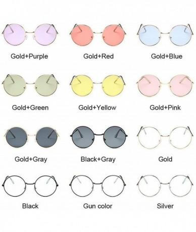 Round Small Round Sunglasses Women Famous Vintage Sun Glasses Retro Personality Metal Eyewear Style - Goldgray - C11985L5KE4 ...