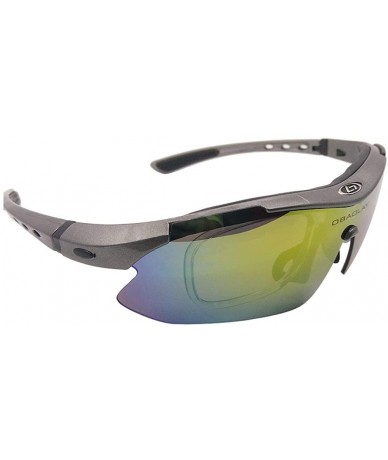 Sport Sunglasses for Sports Polarized Cycling Men UV Protection RX Lens Frame - Grey - CM18UQN07C6 $42.59