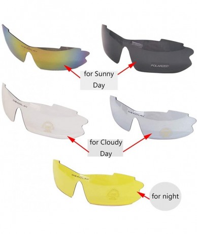 Sport Sunglasses for Sports Polarized Cycling Men UV Protection RX Lens Frame - Grey - CM18UQN07C6 $42.59