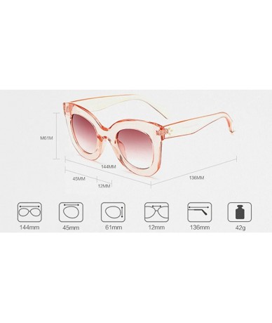 Square Butterfly Sunglasses Semi Cat Eye Glasses Plastic Frame Clear Gradient Lenses - Matte Black - CL18WSMQCCZ $26.48