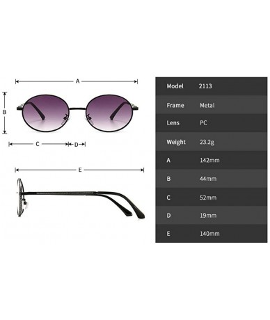 Oval Fashion Retro Men's Punk Oval Metal Frame Designer Ladies Hip Hop Sunglasses - Red - C31943DUYUE $23.97