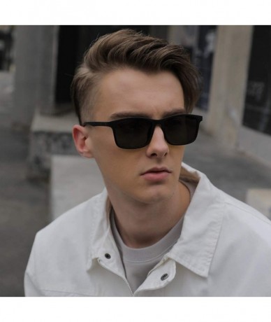 Rectangular Polarized 80's Retro Classic Trendy Stylish Ray Sunglasses for Men Women - Brown - C3199RY0L8Z $23.97