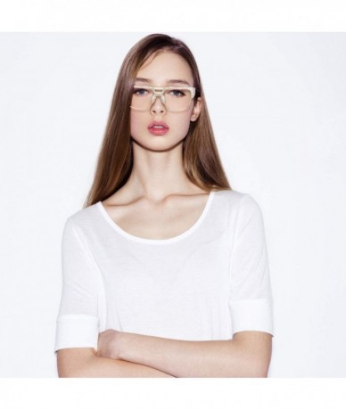 Oversized Square Aviator Large Fashion Sunglasses for Men Women Goggle Alloy Frame Glasses-UV400 - White - C618UMK8DGE $25.78