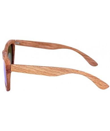 Square Polarized Sunglasses for Men and Women- Handmade Wood Glasses/Real Wooden Sunglasses - Coffee - CA18UG5ZIDA $32.89