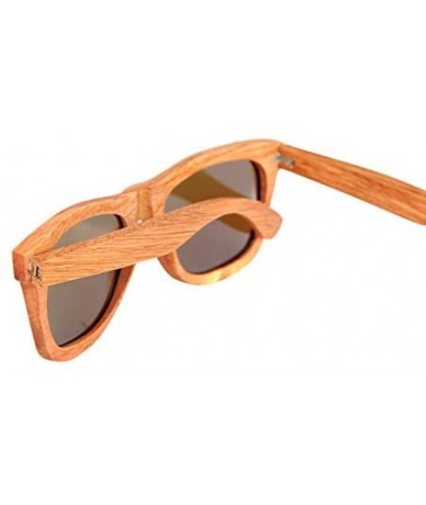 Square Polarized Sunglasses for Men and Women- Handmade Wood Glasses/Real Wooden Sunglasses - Coffee - CA18UG5ZIDA $32.89