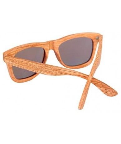 Square Polarized Sunglasses for Men and Women- Handmade Wood Glasses/Real Wooden Sunglasses - Coffee - CA18UG5ZIDA $32.89