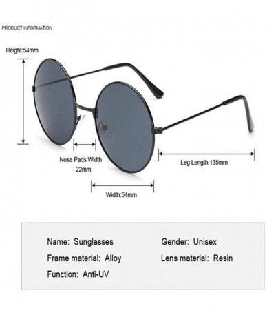 Round New Fashion Candy Vintage Round Mirror Sunglasses Women Luxury Brand Original Design Black Sun Glasses Female - CK198GC...