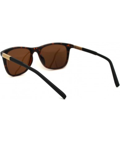 Rectangular Polarized Mens Aluminum Arm Mod Dress Horn Rim Sunglasses - Tortoise Brown - CT18Y8LC7N8 $24.29