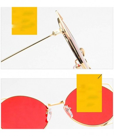 Butterfly Cat Eye Metal Hollow Frame Sunglasses Mirrored Flat Lenses Sunglasses For Women - Yellow - CA196M9GG7U $18.26