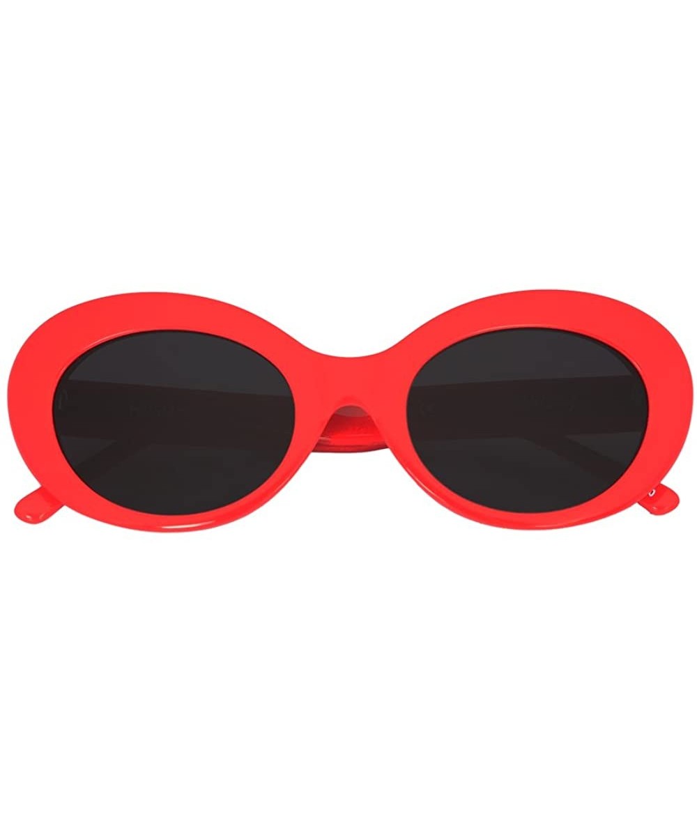 Oval Dara Darling" Oval Sunglasses HK7210 For Women - Diff Vision DV-39 UV400 Protection - Rosso Corsa Red - CO1880992NE $68.79