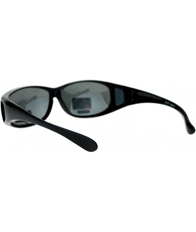 Rectangular Unisex 60mm Fit Over Rectangular Anti-glare Polarized Lens Sunglasses - Black - CA12N9J7TIK $24.33