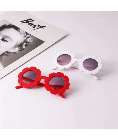 Goggle Hot Sun Flower Round Cute Kids Sunglasses UV400 Boy Girl Lovely Baby Glasses Children Oculos De Sol N554 - Red - CW197...