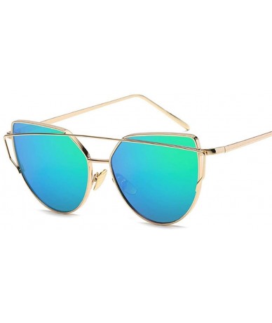 Cat Eye Sunglasses Women Cat eye Mirror Rose Gold Vintage Fashion sun glasses Eyewear - C14 - C918WZRZZRW $46.18