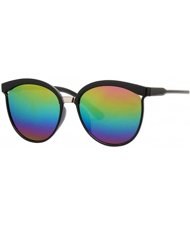 Semi-rimless Black Cat Eye Sunglasses Women Brand Designer Retro Cateyes Glasses Female Frame Oval Eyewear UV400 Ladies - C01...