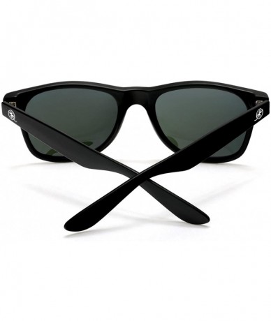 Oval Polarized Modern Venice Horned Rim Sunglasses - Carbon Black - CB182SSTHI4 $24.70