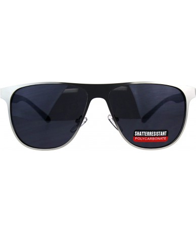 Square Mens Fashion Sunglasses Stylish Designer Fashion Shades UV 400 - Silver (Black) - CU18CE53R08 $20.41