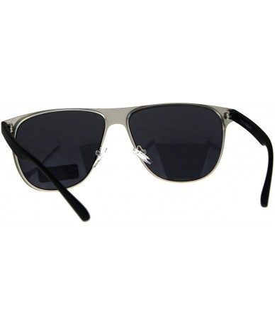 Square Mens Fashion Sunglasses Stylish Designer Fashion Shades UV 400 - Silver (Black) - CU18CE53R08 $20.41