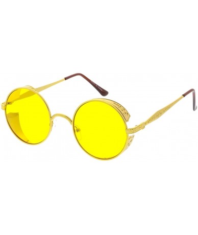 Shield Heritage Modern"Side Shield" Wired Frame Sunglasses - Yellow - CZ18GYS5QH2 $19.33