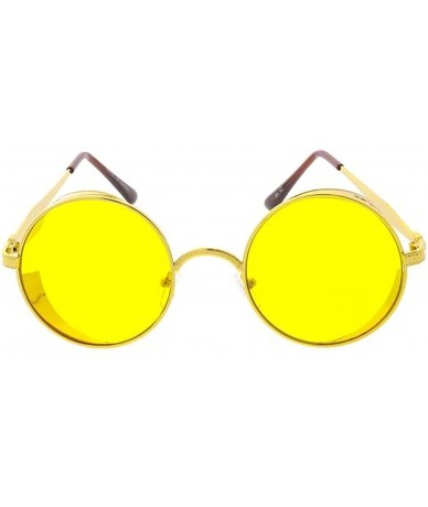 Shield Heritage Modern"Side Shield" Wired Frame Sunglasses - Yellow - CZ18GYS5QH2 $19.33