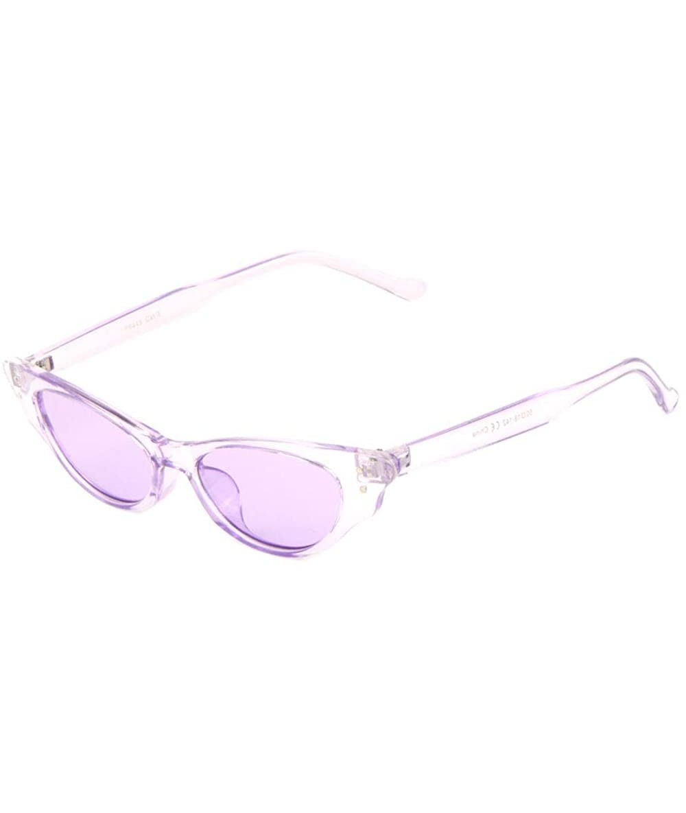 Cat Eye Butterfly Wing Shape Frame Crystal Sharp Cat Eye Sunglasses - Purple - CV1986HQWTR $26.03