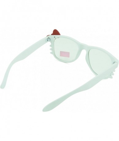 Square Women's Kitty Style Sunglasses with Whisker or Bow Accent - White-kitty2 - C712D1CQFPJ $16.72