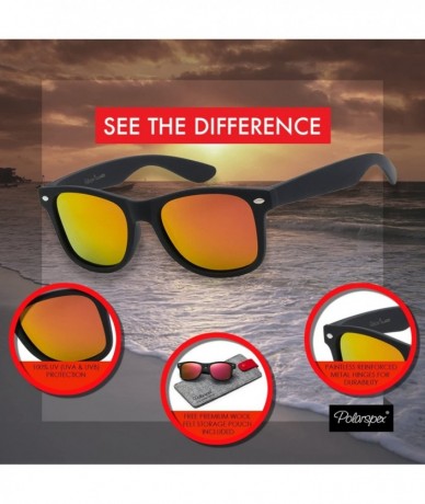 Wrap Polarized 80's Retro Classic Trendy Stylish Sunglasses for Men Women - Black - Ice Tech - C3185K69W8Y $25.29