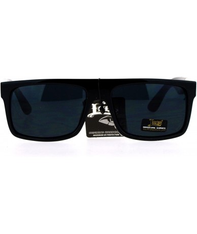 Rectangular Loc Sunglasses Mens Fashion Shades Flat Top Rectangular Black White - CZ1878ZCC9M $19.69