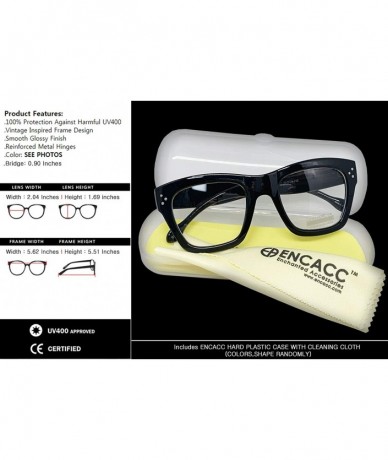 Oval Vintage Inspired Geek Oversized Square Thick Horn Rimmed Eyeglasses Clear Lens - Black 00013 - C518NYLG00R $24.86