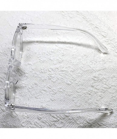 Square Oversized Square Thick Horn Rimmed Clear Lens Glasses Rivet Non-prescription Frame - Transparent 82041 - CO18SK3H9LA $...