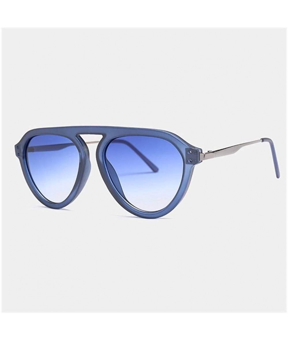 Oversized Oversized Cat Eye Sunglasses for Men and Women UV400 - C7 Blue Blue - C41987A256H $24.42