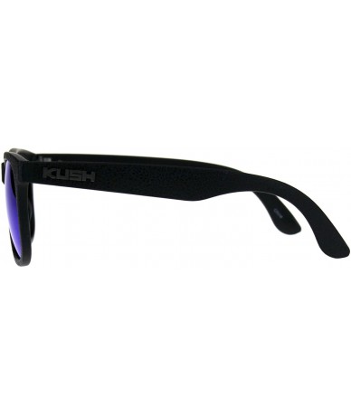 Rectangular Polarized Premium Kush Color Mirror Horn Rim Hipster Gangster Sunglasses - Blue - CF18DI3MSKX $25.93