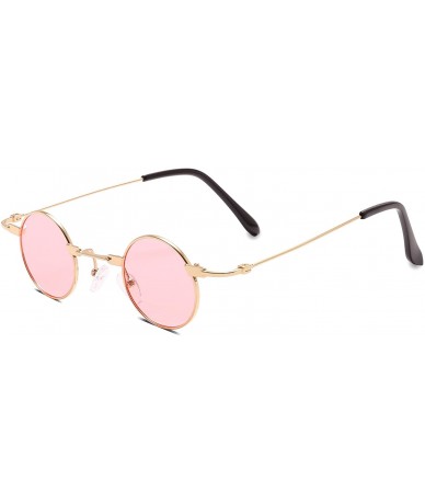 Oval Small Oval Sunglasses for Men women Metal Frame Retro Round Sun Glasses colorful lens sunglasses - 6 - C6197N43X6X $25.73