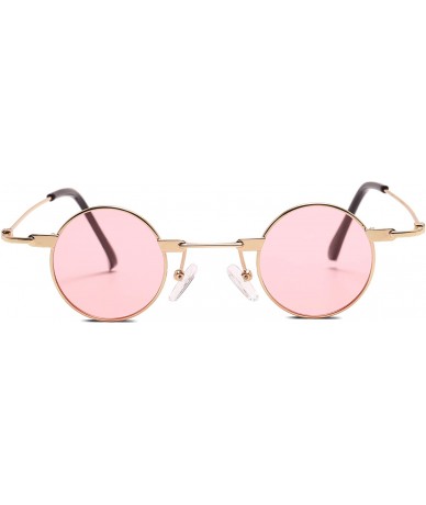 Oval Small Oval Sunglasses for Men women Metal Frame Retro Round Sun Glasses colorful lens sunglasses - 6 - C6197N43X6X $25.73