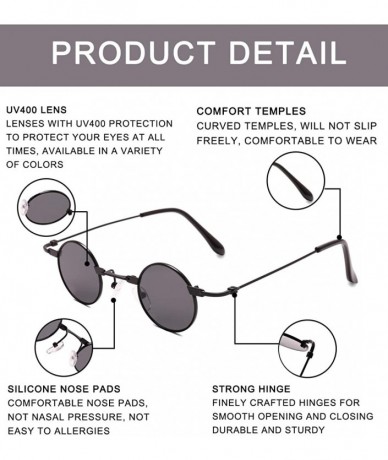 Oval Small Oval Sunglasses for Men women Metal Frame Retro Round Sun Glasses colorful lens sunglasses - 6 - C6197N43X6X $25.73