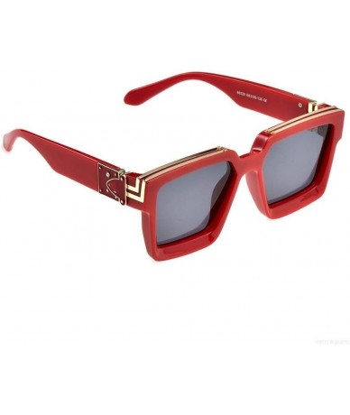 Square Square Luxury Sunglasses Men Women Fashion UV400 Glasses (Color C4 red) - C4 Red - CB199H3C5DA $40.10