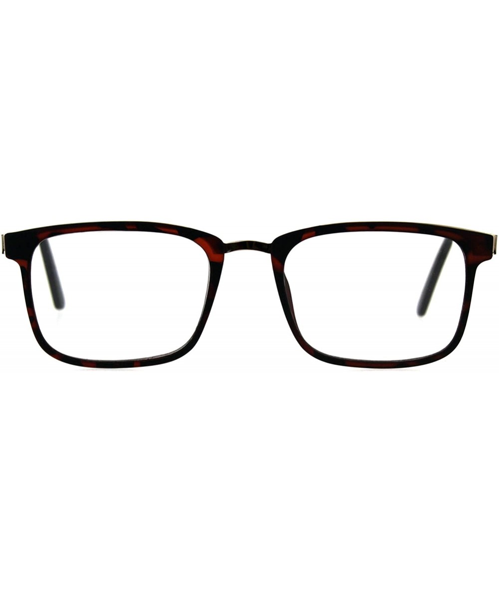 Rectangular Reading Glasses Unisex Magnified Eyeglasses Rectangular Fashion Frame - Tortoise Gold - CL18E7YKQUG $19.05