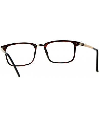 Rectangular Reading Glasses Unisex Magnified Eyeglasses Rectangular Fashion Frame - Tortoise Gold - CL18E7YKQUG $19.05