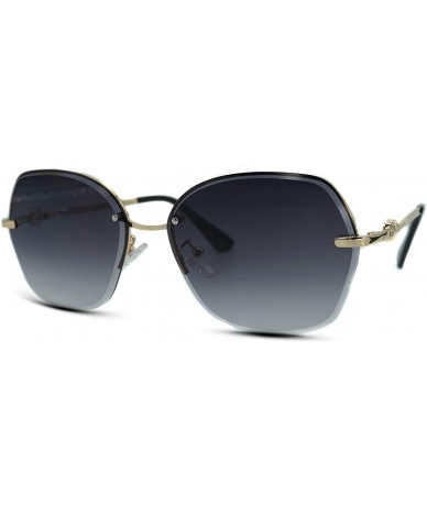 Square Fashion Sunglasses oversized square gold arms - C118M9MMTRI $34.60