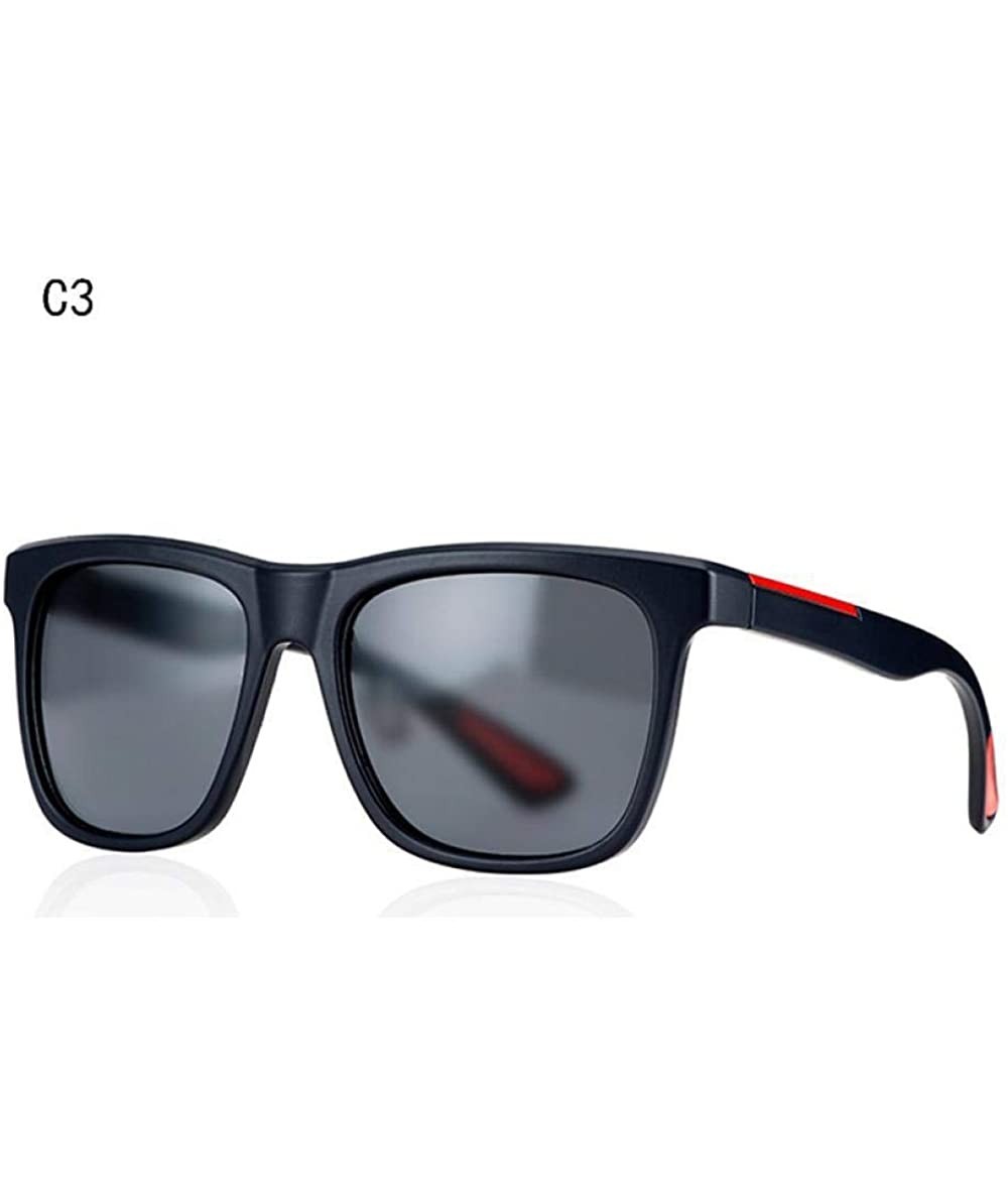 Square Desig Classic Polarized Sunglasses Men Women Driving Square Frame Sun C1 - C3 - CG18XE9Z7IY $16.99