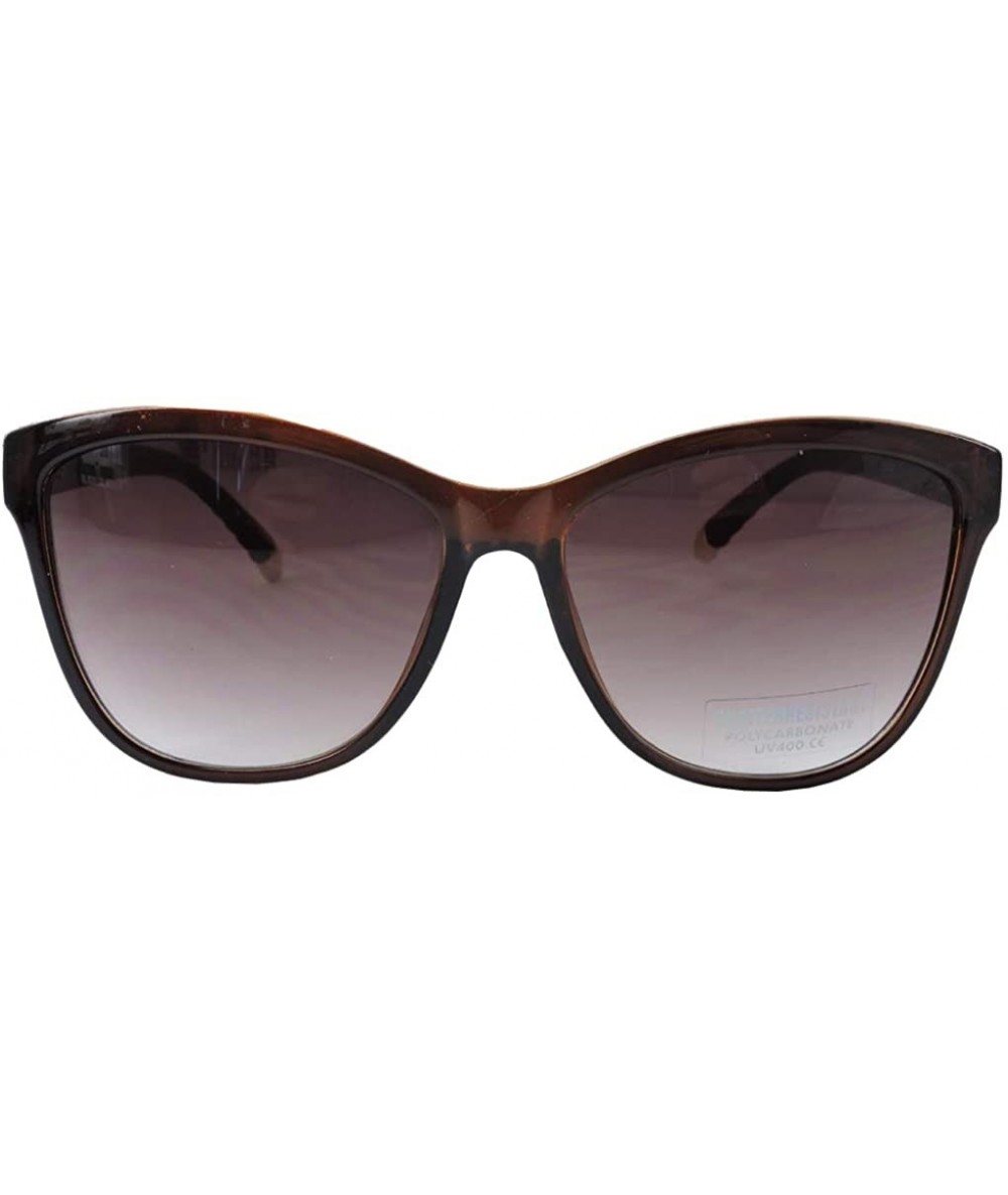 Cat Eye Vintage Fashion Cats Eye Wayfar Sunglasses for Men Women UV 400 - Brown - CM18RTDUG9Y $23.63