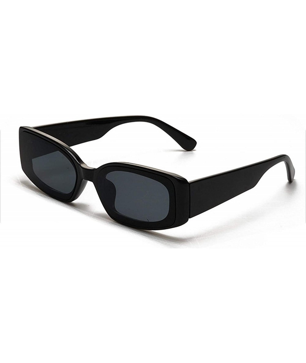 Goggle Cat Eye Sunglasses Women Fashion Rectangle Sun Glasses Vintage Candy Color Eyewear Shades - Black - CD1985K2DL0 $32.21