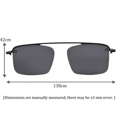 Rectangular Polarized Clip on Sunglasses Blue Light Blocking Shortsighted Glasses-JS3046 - C1 Black&silver - CM18TUDDGA2 $60.10