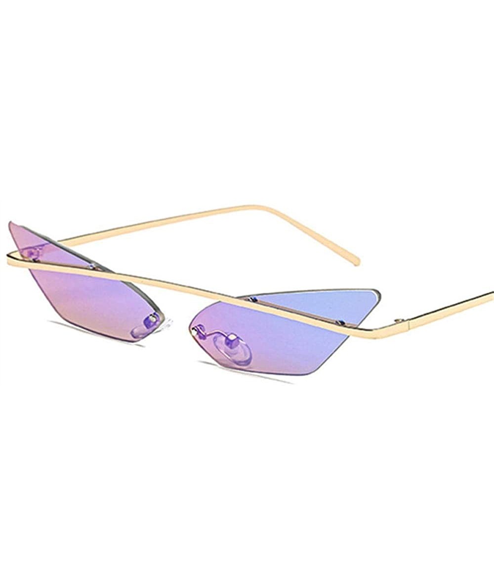 Cat Eye Rimless Sunglasses Vintage Designer UV400 Green_as_picture - C719073WE3Y $39.99