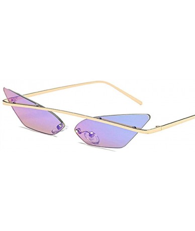 Cat Eye Rimless Sunglasses Vintage Designer UV400 Green_as_picture - C719073WE3Y $39.99