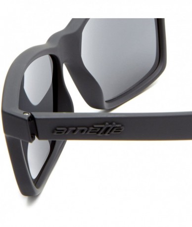 Rectangular Slickster Sunglasses - Fuzzy Black/Grey - C611CR853MP $72.34