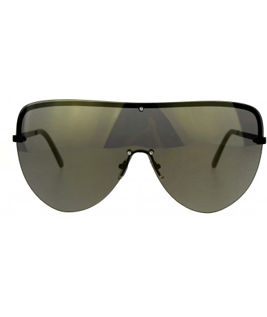 Shield Oversize Shield Robotic Mens Color Mirror Lens Metal Sunglasses - Gold - C4186H5D077 $23.68