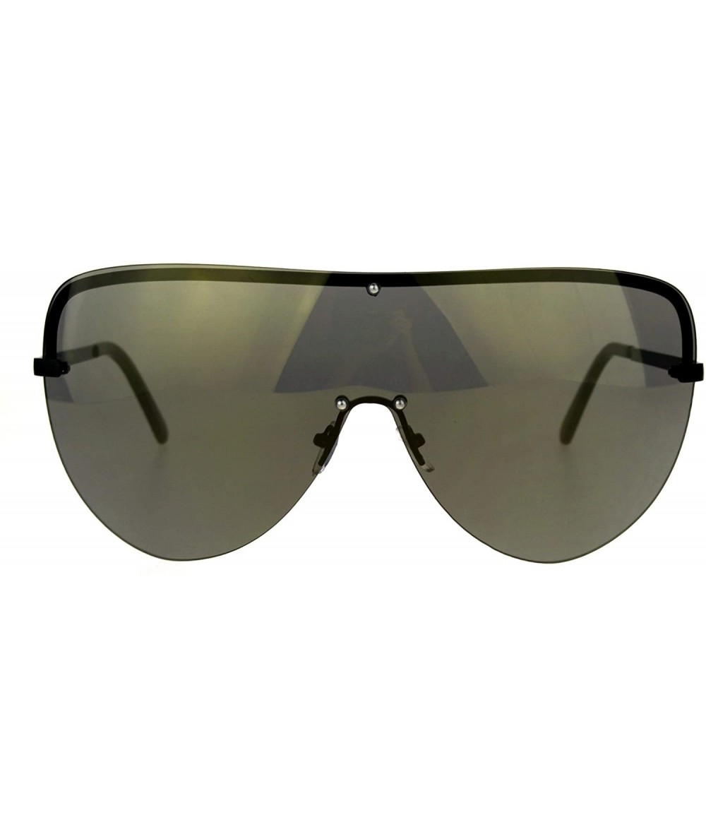 Shield Oversize Shield Robotic Mens Color Mirror Lens Metal Sunglasses - Gold - C4186H5D077 $23.68