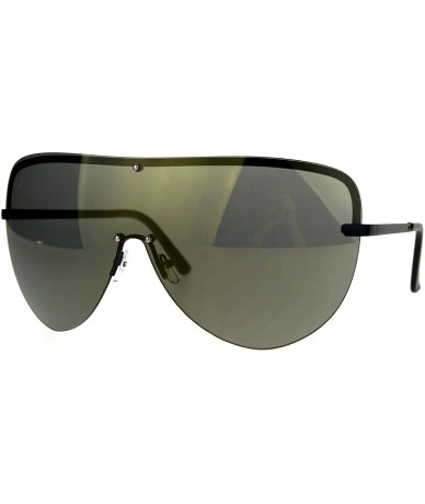 Shield Oversize Shield Robotic Mens Color Mirror Lens Metal Sunglasses - Gold - C4186H5D077 $23.68