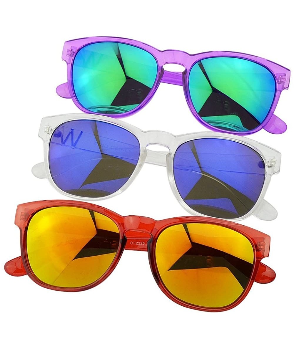 Oversized Fashion Colored Square Big Sunglasses with Sunglasses Case - Red - CR12G09VGVN $19.37