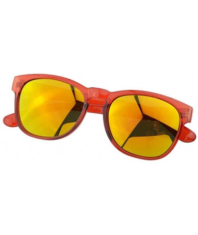 Oversized Fashion Colored Square Big Sunglasses with Sunglasses Case - Red - CR12G09VGVN $19.37